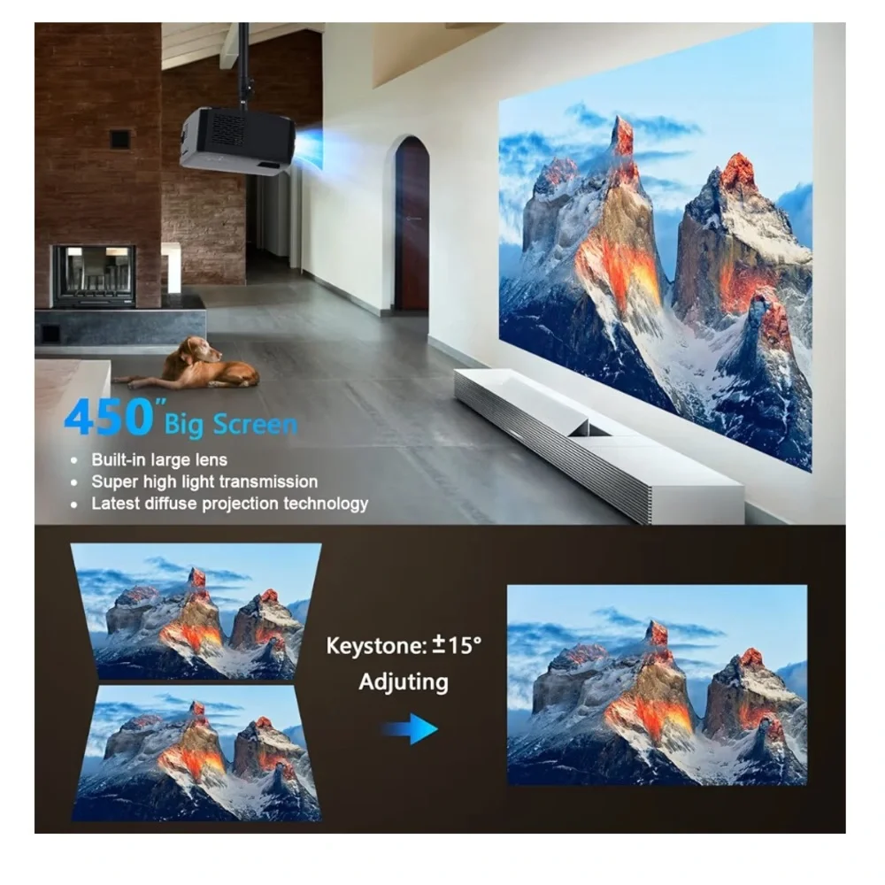 Ailessom Black Projector with Blue Light